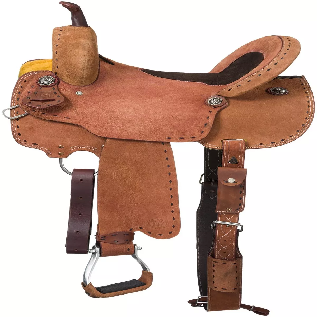 Royal King Branson Roughout Barrel Saddle, Brown