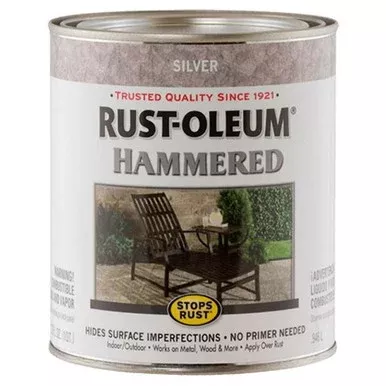 Rust-Oleum Stops Rust Silver Hammered Brush-On Paint – 1 qt