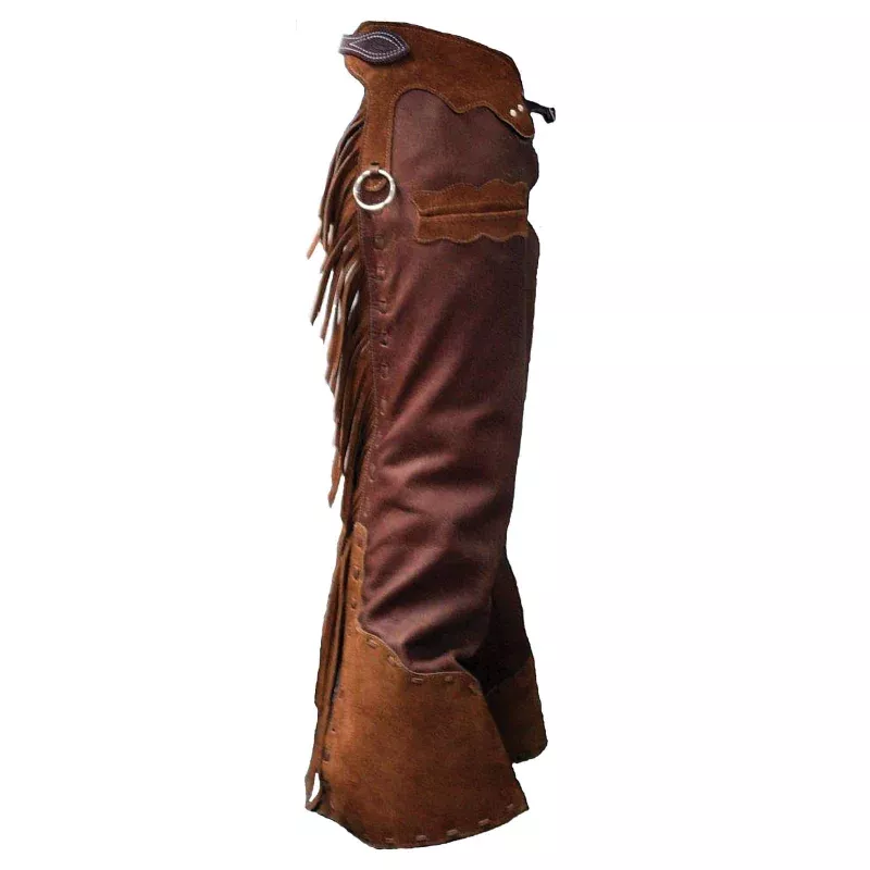 Saddle Barn Cowhand Shotgun Chaps Brown