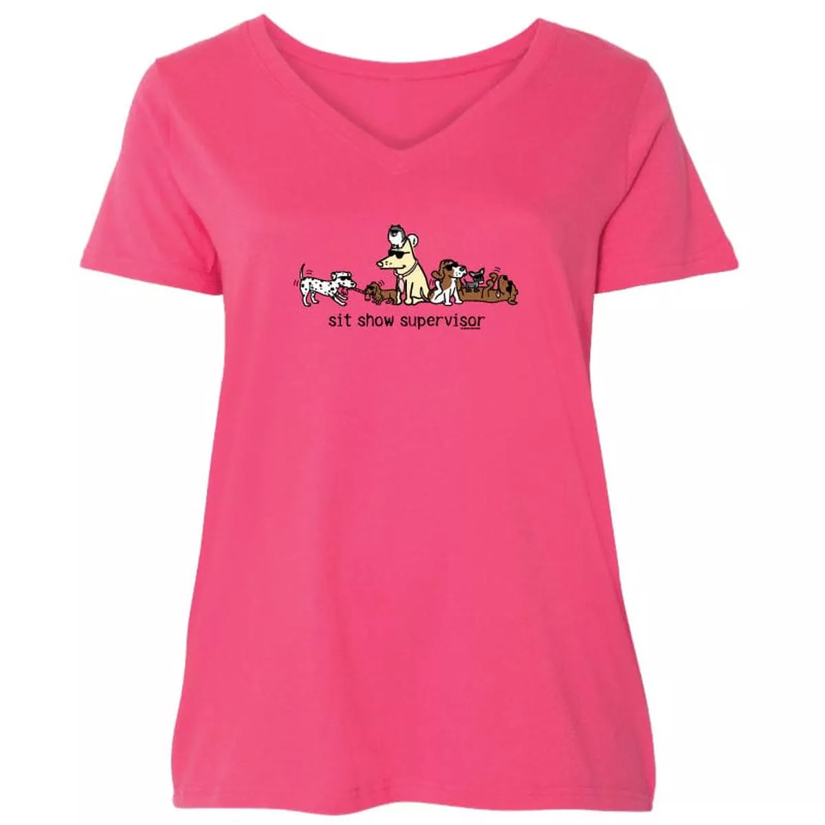 Sit Show Supervisor – Plus V-Neck T-Shirt