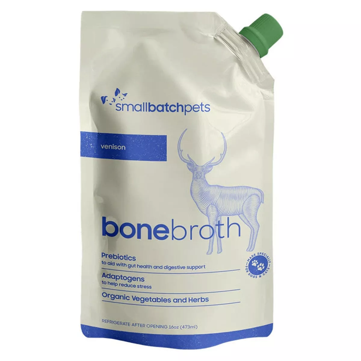 Smallbatch Bone Broth Cat & Dog Supplement - Venison - 16oz Bottle