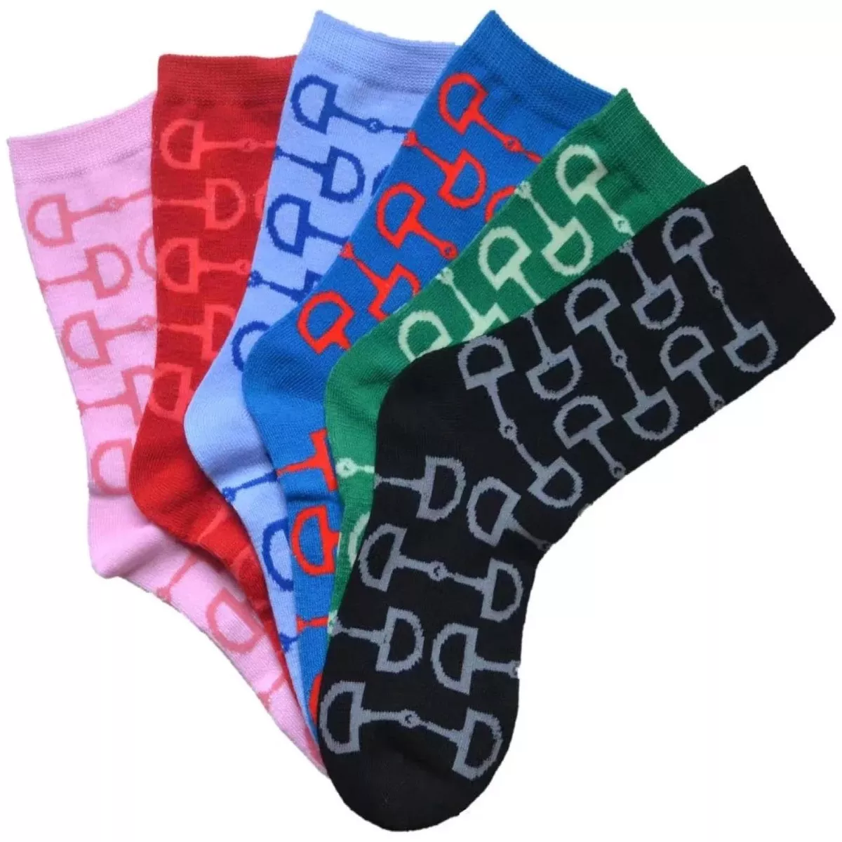 Snaffle Bits Crew Socks, 6 Pack