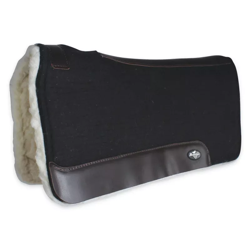 Steam-Pressed Saddle Pad with Fleece Bottom Black
