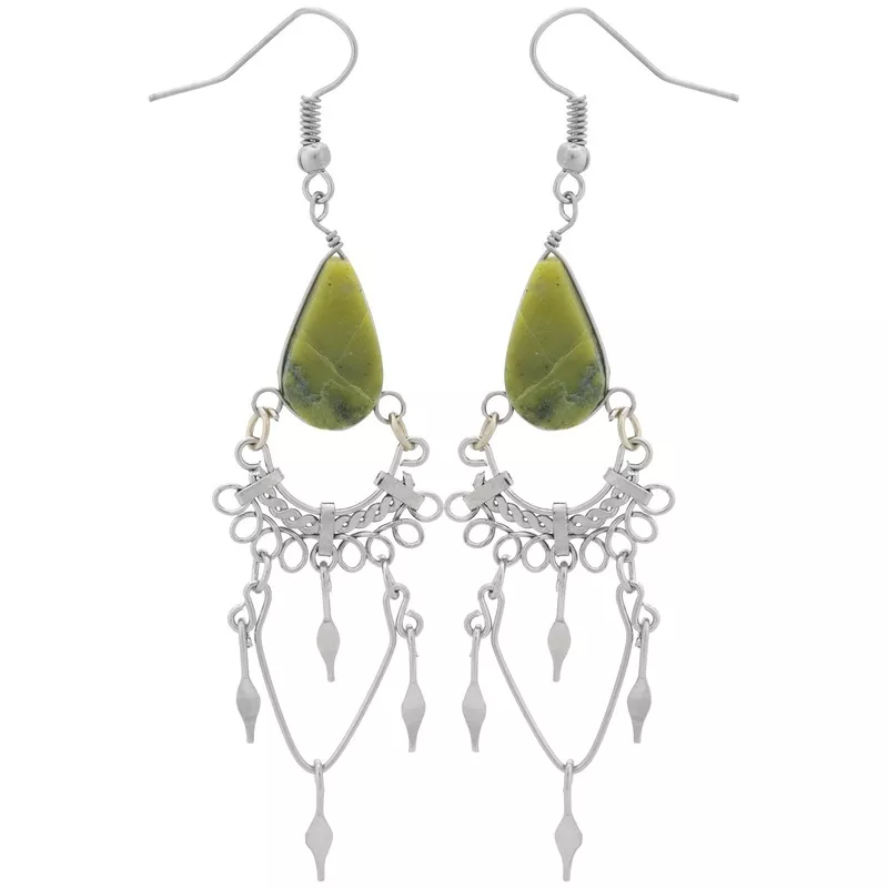 Swirls Chandelier Stone Earrings