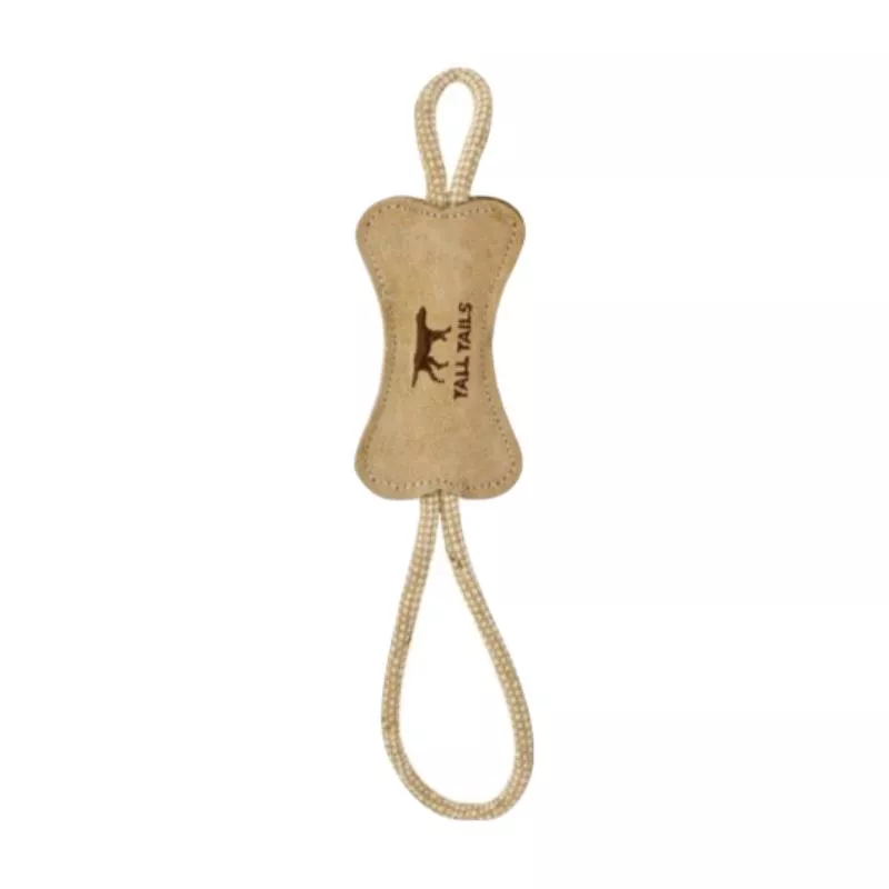 Tall Tails Leather Bone Tug Toy