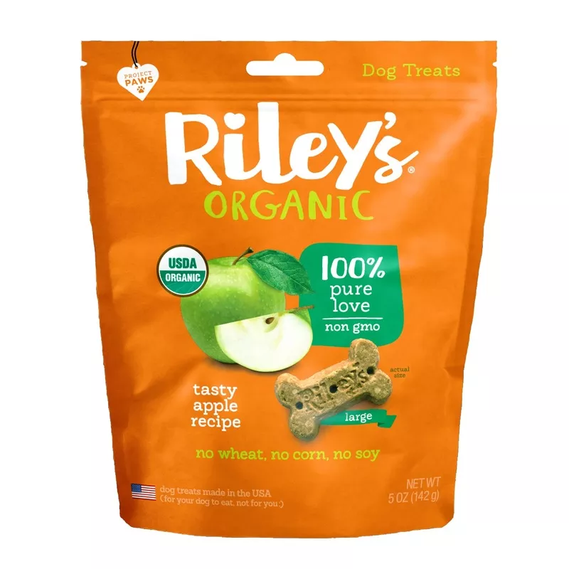 Tasty Organic Apple Baked Biscuits – Large Bone