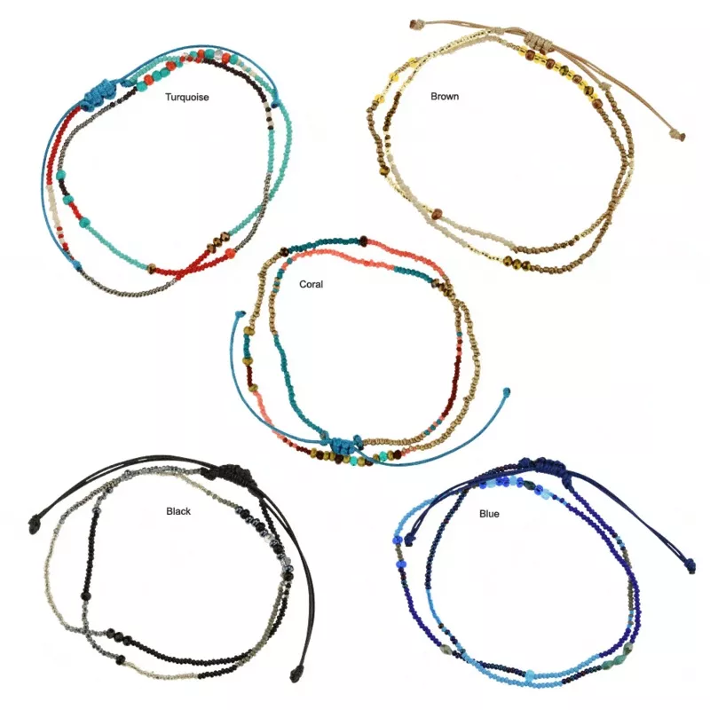 Three Cheers Wrap Bracelet Brown
