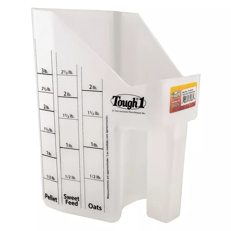 Tough1 Clear Feed Scoop with Measurements