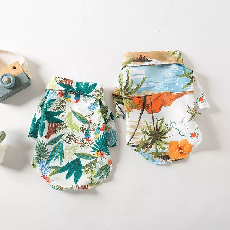 Tropical Hawaiian Dog Beach Shirt