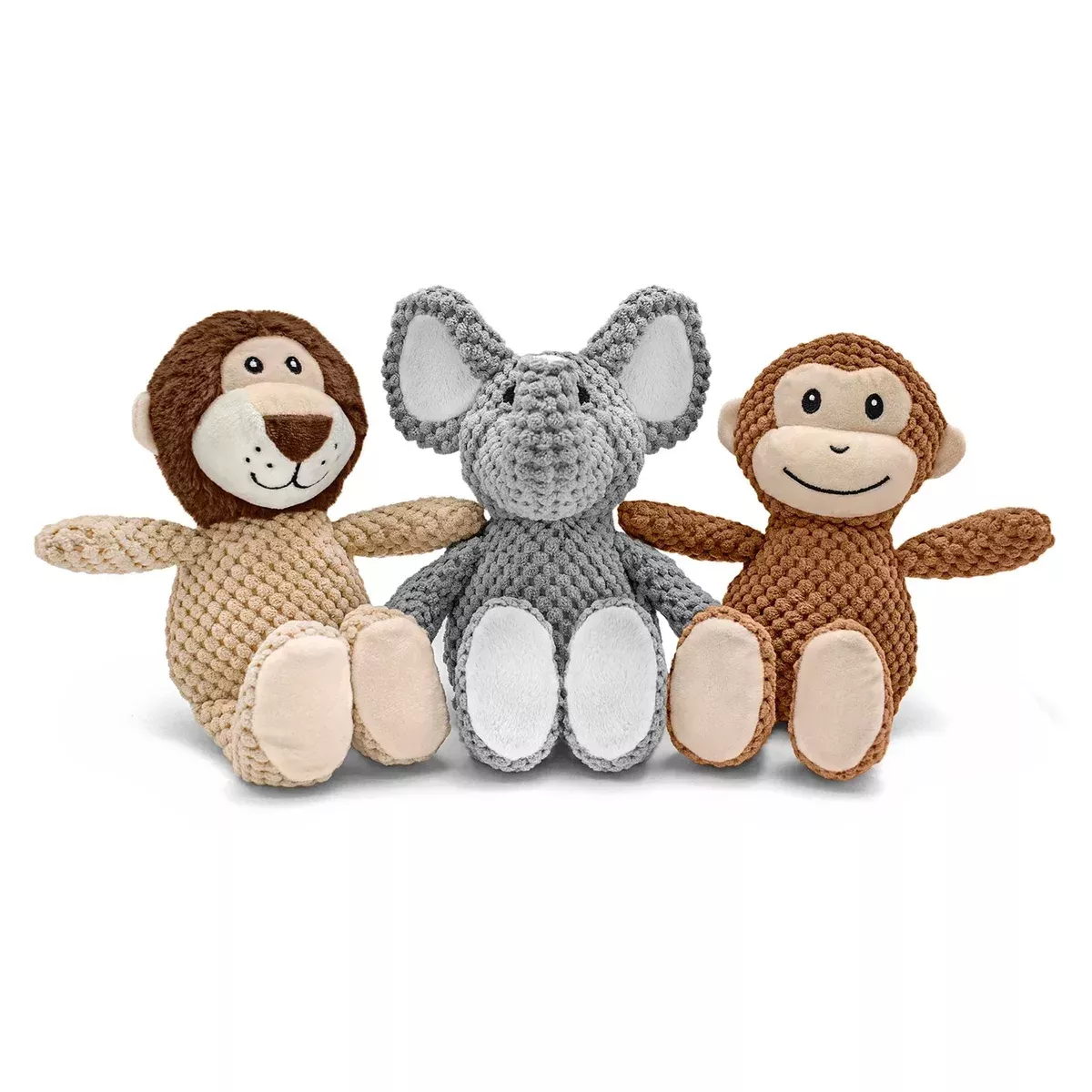Tuff Plush Assorted Dog Toys - Elephants, Lions, Monkey