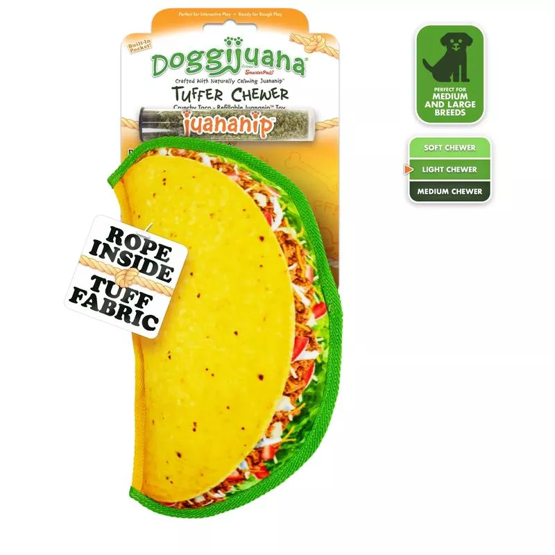 Tuffer Chewer Crunchy Taco Refillable Dog Toy