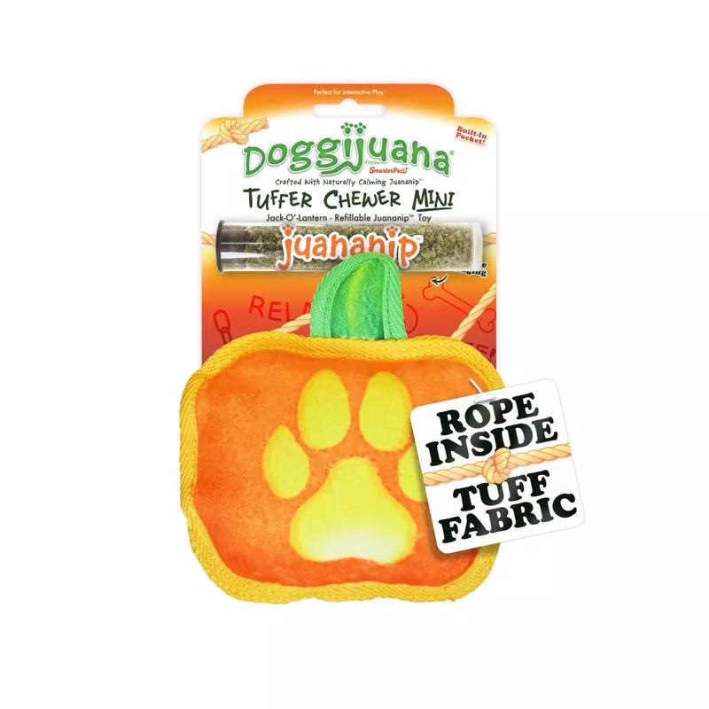 Tuffer Chewer Mini Jack O’ Lantern Refillable Dog Toy
