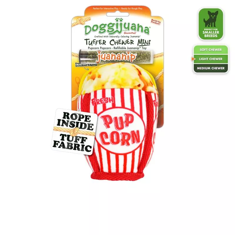 Tuffer Chewer Mini Pupcorn Refillable Dog Toy