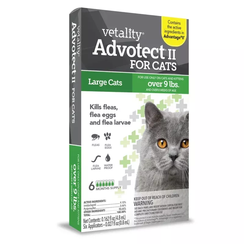 Vetality Advotect II Flea Topical for Cats, 6 pack