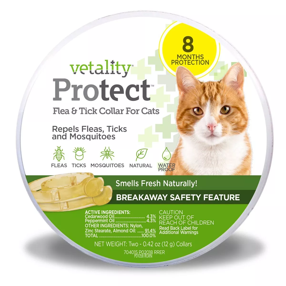 Vetality Protect Flea & Tick Collar for Cats, 2 Pack