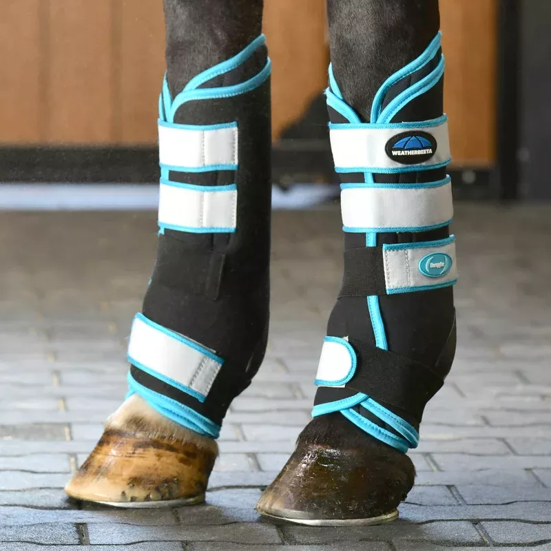 WeatherBeeta Equine Therapy-Tec Stable Boot Wraps Black/Blue