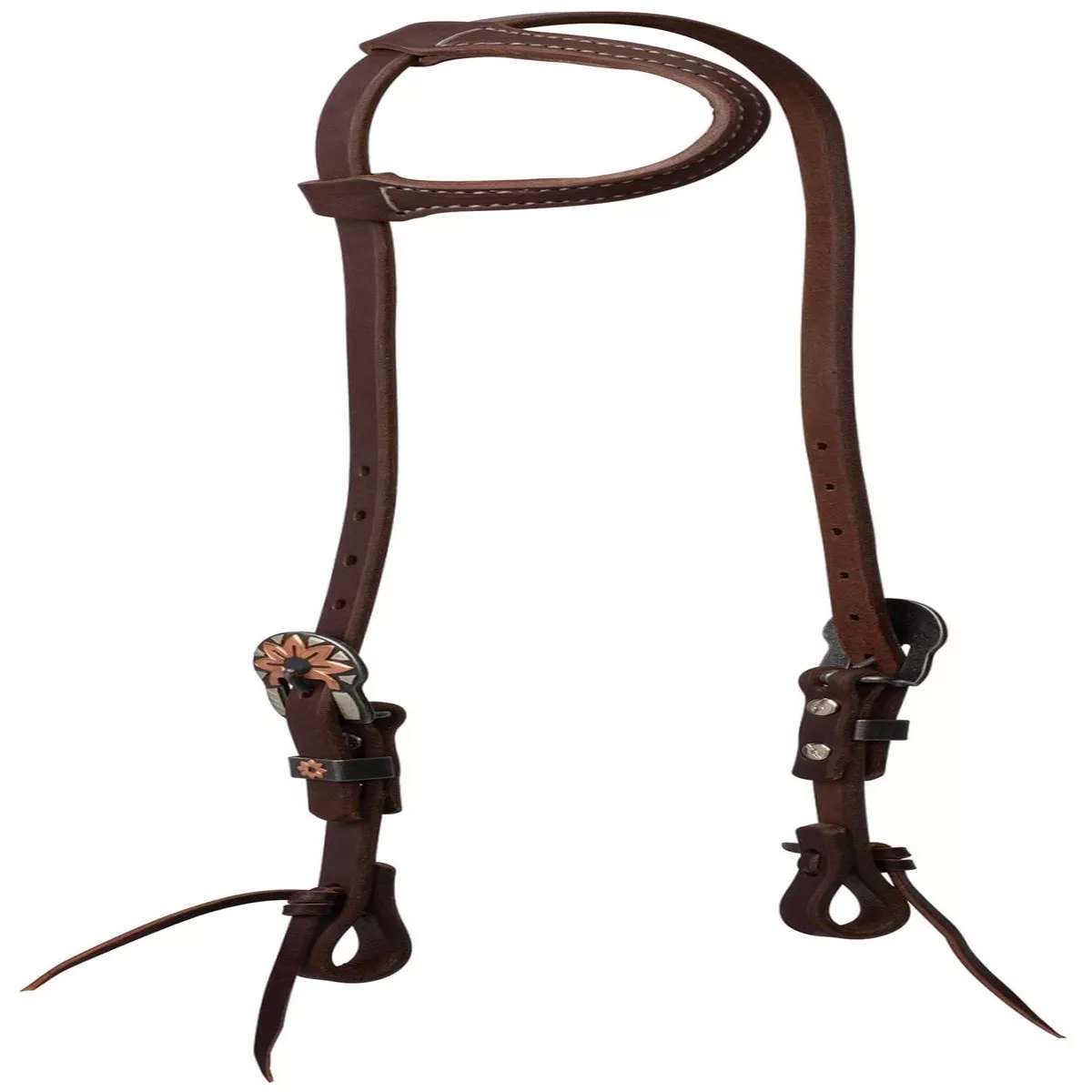 Weaver Working Tack Copper Flower Sliding Ear Headstall