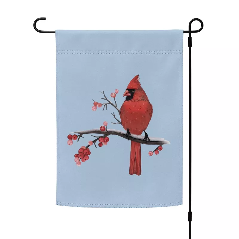 Winter Cardinal Garden Flag