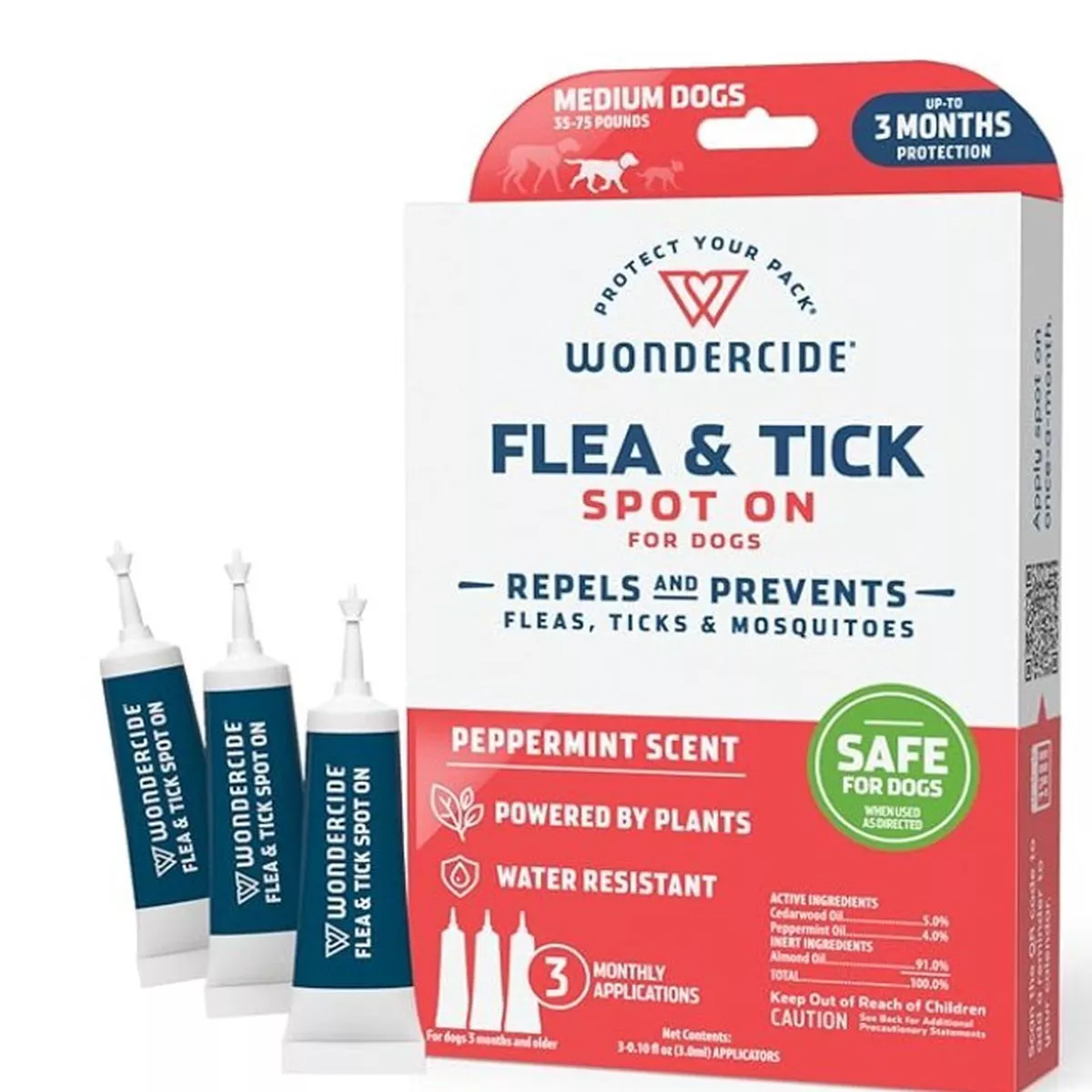 Wondercide Flea & Tick Spot On for Cats - Peppermint, medium dogs