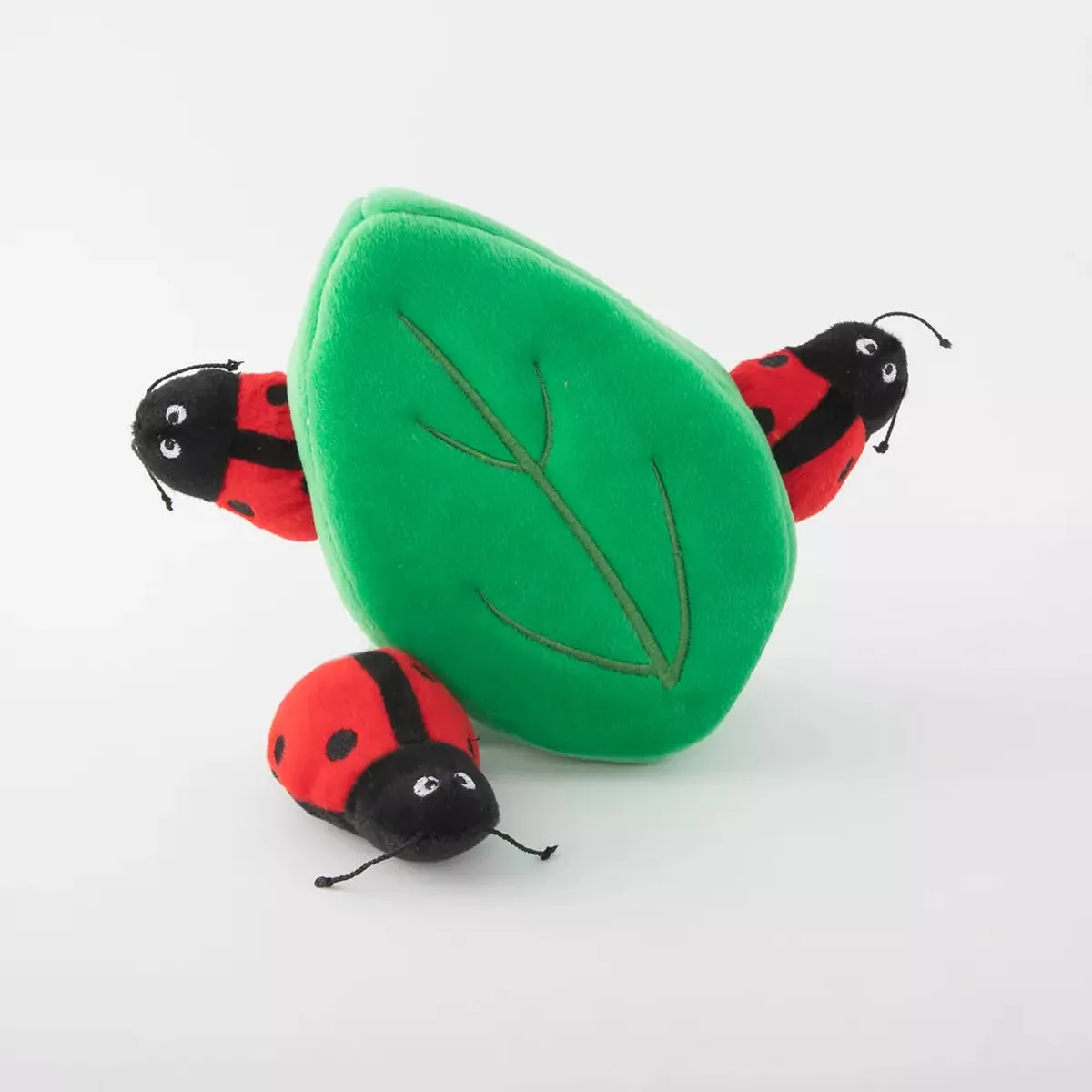 Zippy Paws Interactive Burrow Dog Toy – 3 Ladybugs in a Leaf