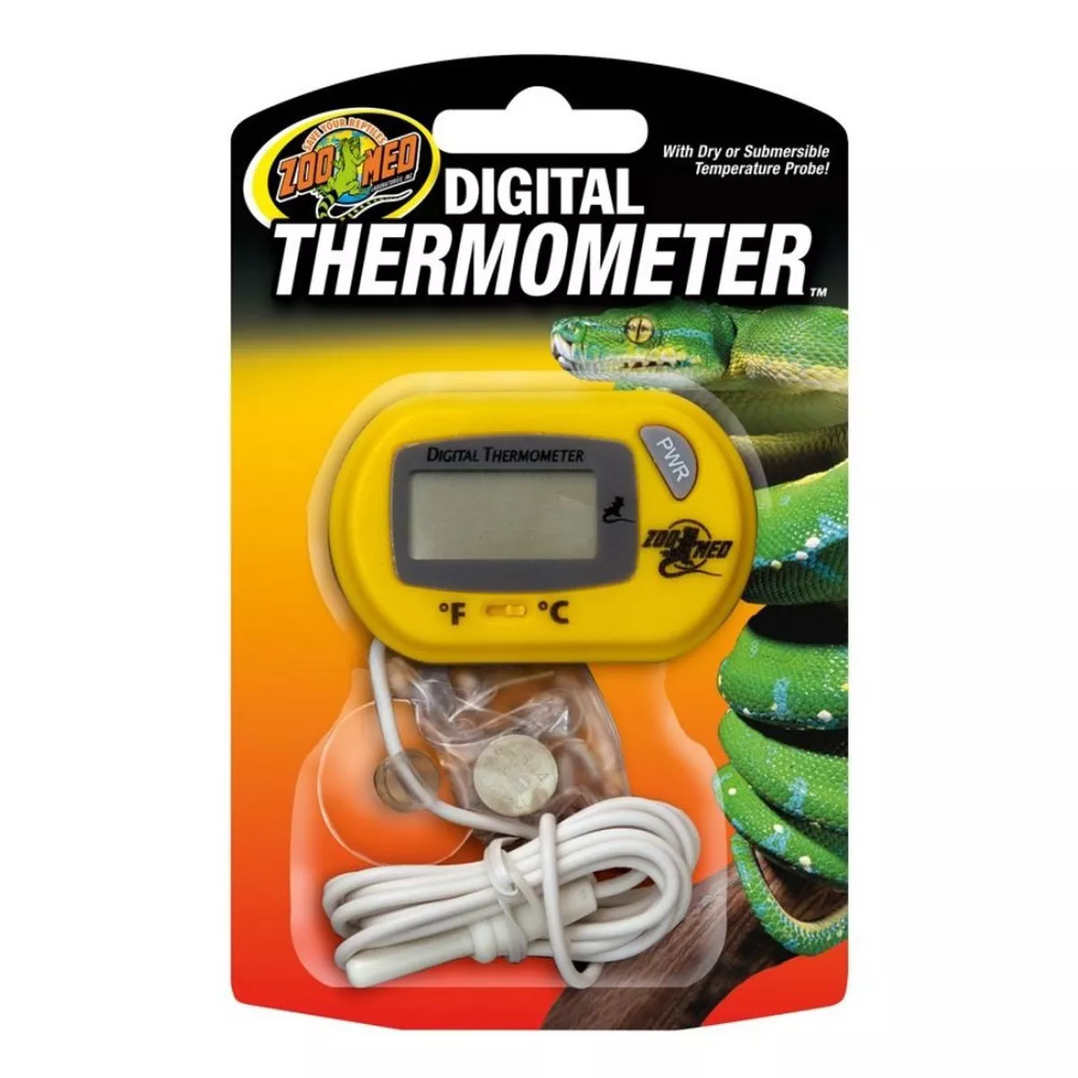 Zoo Med Terrarium Digital Thermometer Yellow